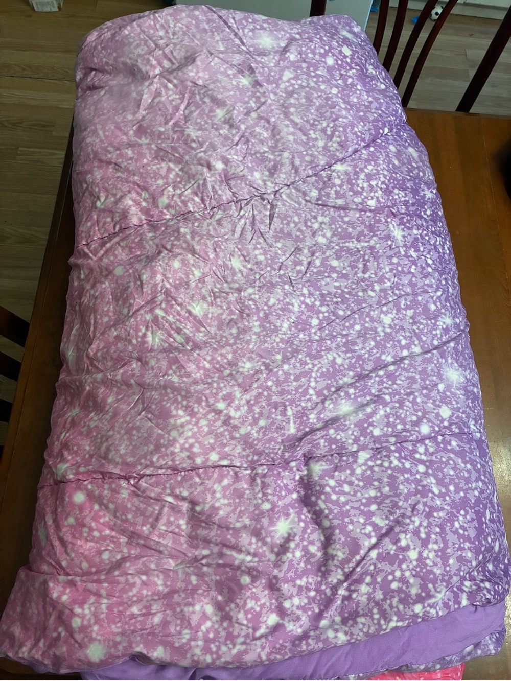 SHEIN Pink Purple Starburst Tie-Dye Comforter